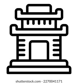 Cambodia temple icon outline vector. Travel culture. Tourism map