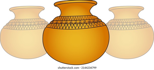 Cambodia Traditional Soil Pot for Khmer New Year Popular Game, Cambodia translation game in cambodia, Kaam Khmer, Vector