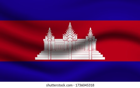 Bandera vectorial de Camboya. Ilustración vectorial.