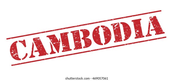 cambodia vector stamp on white background