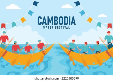 Cambodia Water Festival Background. Vector Design Illustration.