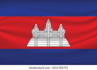 Camboja acenando com a bandeira do país em ilustração vetorial