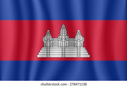 Cambodia waving flag