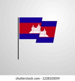 Cambodia waving Flag design vector