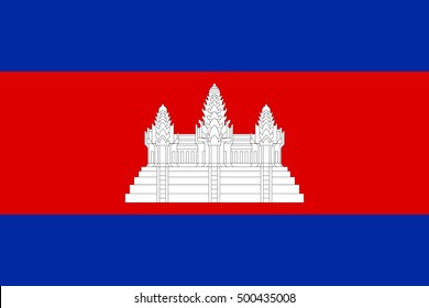 Cambodian national official flag. Patriotic symbol, banner, element, background. Accurate dimensions. Flag of Cambodia in correct size and colors, vector illustration