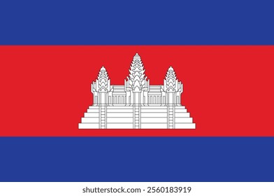 Cambodian national pride. Cambodian flag flat vector illustration. Cambodia.