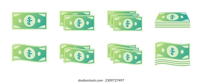 Cambodian Riel Banknote Icon Set