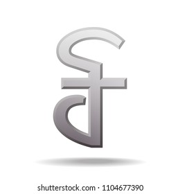 Cambodian riel currency symbol, vector illustration isolated on white background