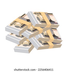 Cambodian Riel Vector Illustration. Cambodia money set bundle banknotes. Paper money 50000 KHR. Flat style. Isolated on white background. Simple minimal design.