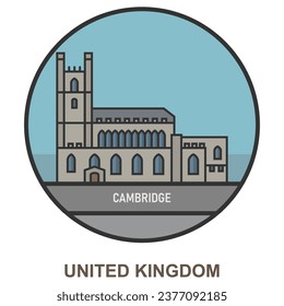 Cambridge. Cities and towns in United Kingdom. Flat landmark