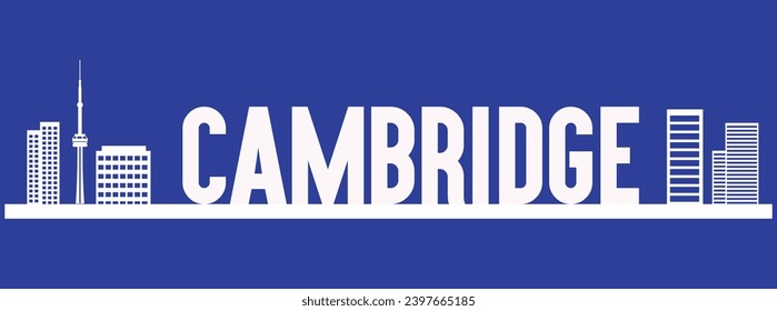 Ciudad de Cambridge, Canadá hermosa ilustración vectorial en letra