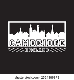 cambridge city of england typography graphic print , Abstract fashion drawing and creative design for t-shirts,mugs,graphic tee, sweatshirt, cases, etc. Illustration in modern style for clothes