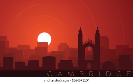 Cambridge England Low Sun Skyline Scene