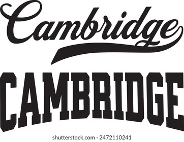 Cambridge England Word Vector Illustration