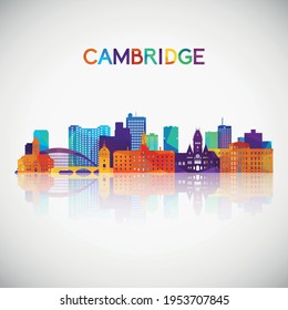 Cambridge, Massachusetts skyline silhouette in colorful geometric style. Symbol for your design. Vector illustration.