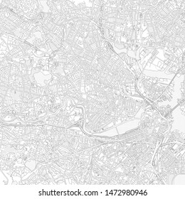 Cambridge, Massachusetts, USA, bright outlined vector map with bigger and minor roads and steets created for infographic backgrounds.