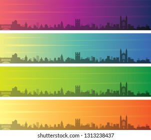 Cambridge Multiple Color Gradient Skyline Banner