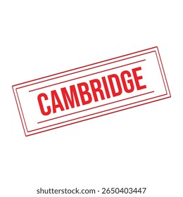Cambridge Rubber Stamp. Red Cambridge Stamp Seal Vector.