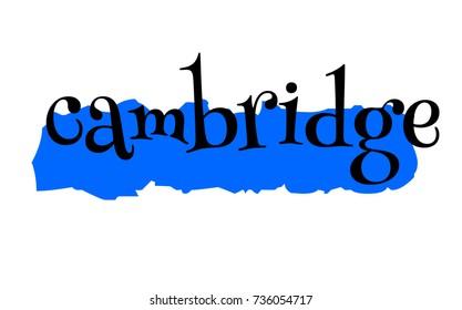 Cambridge sticker. Authentic design graphic stamp. Original series