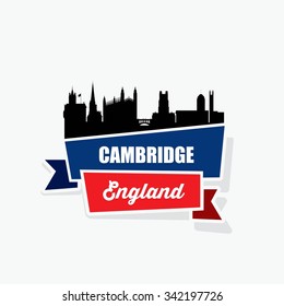 Cambridge UK skyline - vector illustration
