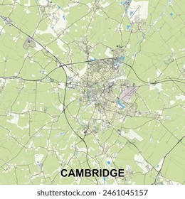 Cambridge, United Kingdom map poster art