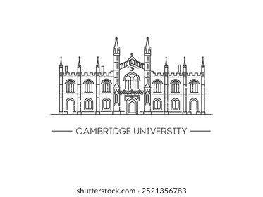 Cambridge university outline symbol. United Kingdom