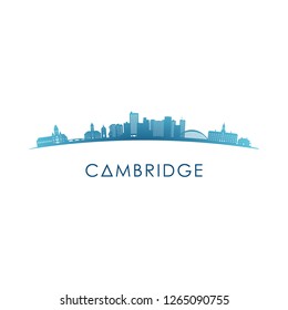 Cambridge USA skyline silhouette. Vector design colorful illustration.