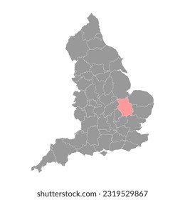 Cambridgeshire map, administrative county of England. Vector illustration.