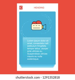 Camcoder mobile vertical banner design design. Vector