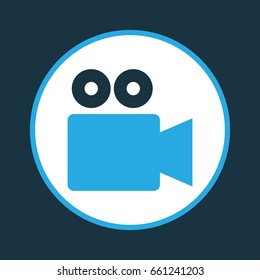 Camcorder Colorful Icon Symbol. Premium Quality Isolated Video Conversation Element In Trendy Style.