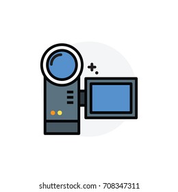 camcorder concept Isolated Line Vector Illustration editable Icon