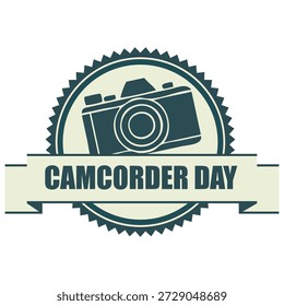Camcorder Day Aufkleber, Vektorgrafik