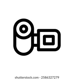 Camcorder. Editable stroke vector icon.