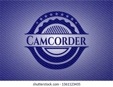 Camcorder emblem with denim texture