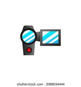 Camcorder With Flat Icon Vector Illustration