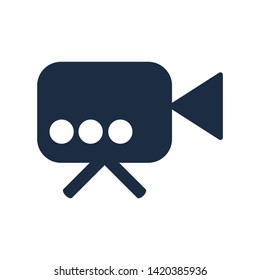 Camcorder flat vector icon. Moviemaking camera. Motion picture. Security monitoring