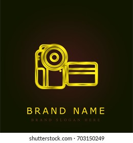 Camcorder golden metallic logo