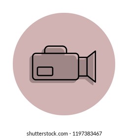 camcorder icon in badge style. One of Media, Press collection icon can be used for UI, UX