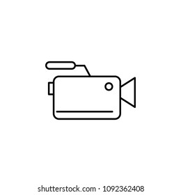 camcorder icon. Element of simple web icon with name for mobile concept and web apps. Thin line camcorder icon can be used for web and mobile on white background