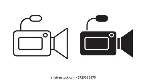 Icono de la videocámara. cartel plano lleno para el concepto móvil y el Diseño web