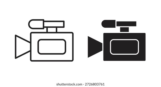 Icono de la videocámara icono plano simple. Versión Liner - Vector de stock.