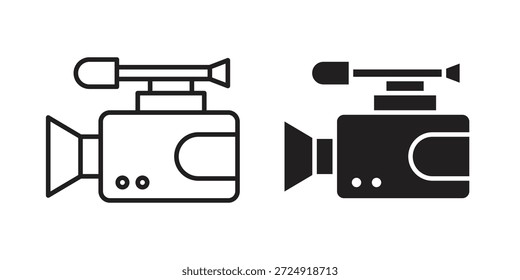 Icono de videocámara plana y colección de carrera para ui ux trabajo.