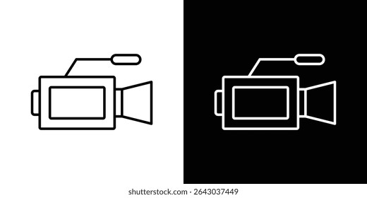 Ícone da videocâmera Vetor de logotipo de estilo plano. perfeito para designs de interface de usuário