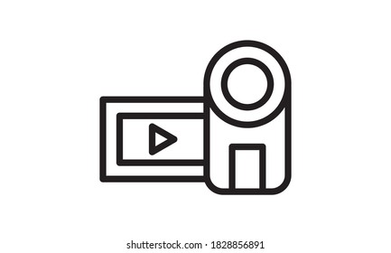 Camcorder icon flat style vector illustration.