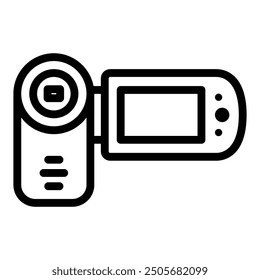 Camcorder icon. Handycam icon. Electronic device icon in line style
