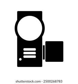 Camcorder icon illustrated on background
