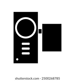 Camcorder icon illustrated on background