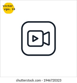 Camcorder Icon Logo Design Vector Template