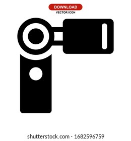 Icono del camcorder o logotipo símbolo de signo aislado ilustración vectorial - iconos vectoriales de estilo negro de alta calidad
