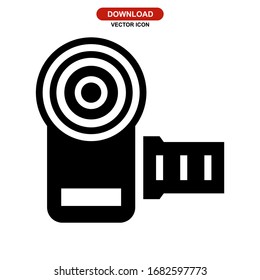 camcorder icon or logo isolated sign symbol vector illustration - high quality black style vector icons
